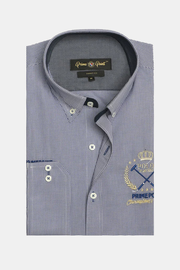 Blue Check Casual Shirt For Men - Prime Point Store