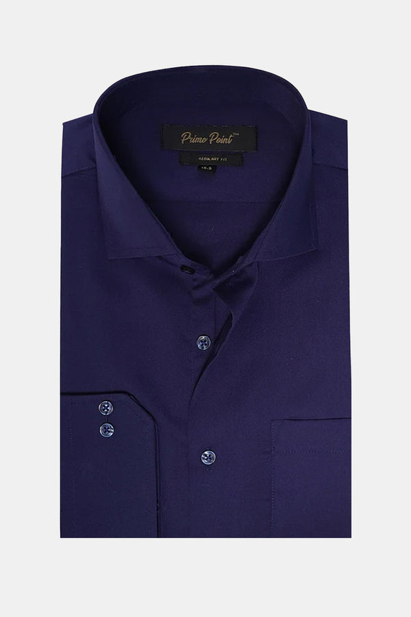 Blue Plain Formal Shirt For Men - Prime Point Store