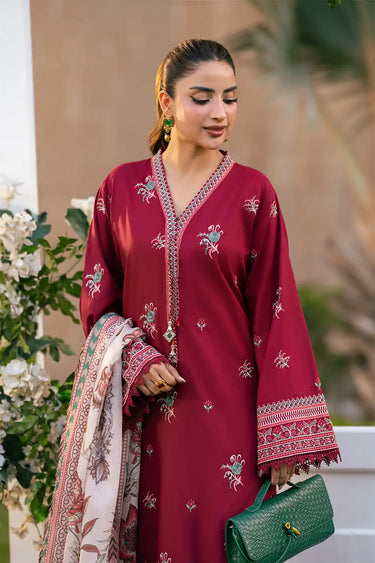3 Piece - Embroidered Cambric Suit