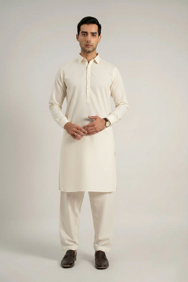 Men's Blended Kameez Shalwar – OFF WHITE