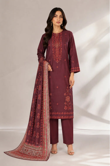 3 PIECE - EMBROIDERED CAMBRIC SUIT