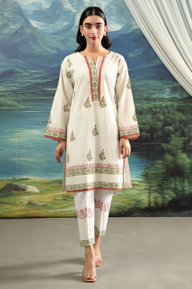 2 Pc Block Printed Cambric Stitched Suit - Prime Point Store