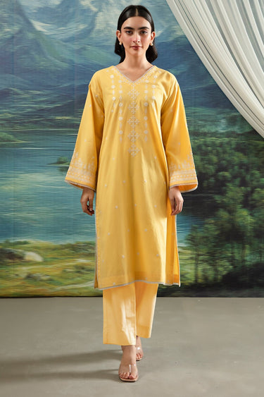 2 Pc Cambric Embroidered Stitched Suit - Prime Point Store