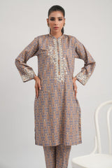 2 Pc Cambric Printed Embroidered Stitched Suit - Prime Point Store
