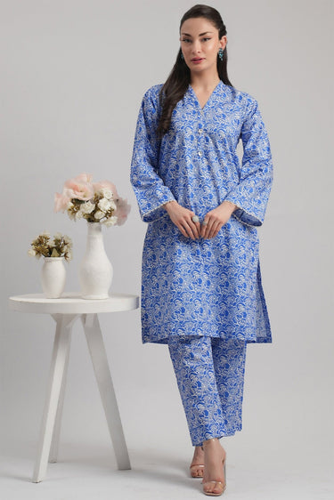 2 Pc Cambric Printed Stitched Suit - Prime Point Store