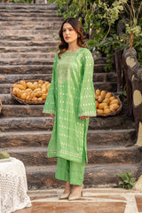 2 Pc Cotton Jacquard Embroidered Stitched Suit - Prime Point Store