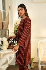 2 Pc Jacquard Embroidered Stitched Suit - Prime Point Store