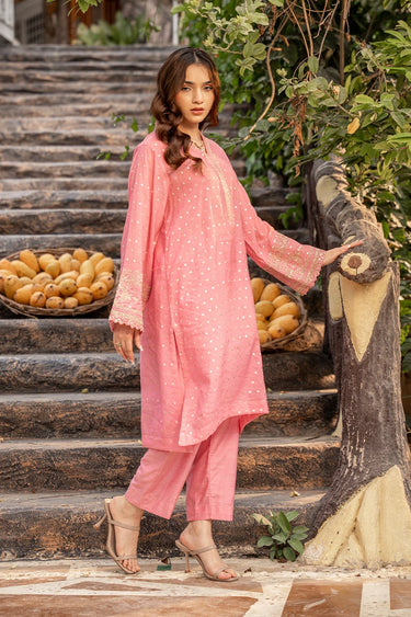 2 Pc Jacquard Embroidered Stitched Suit - Prime Point Store