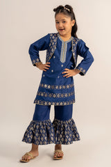 2 Pc Jacquard Embroidered Suit For Girl - Prime Point Store