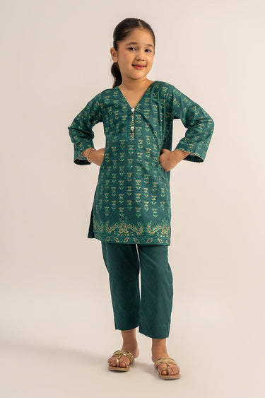 2 Pc Jacquard Printed Suit For Girl - Prime Point Store