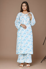 2 Pc Printed Cambric Stitched Co - ords - Prime Point Store
