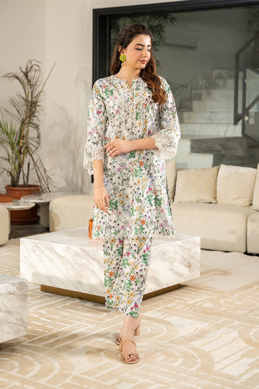 2 Pc Printed Cambric Stitched Suit - Prime Point Store