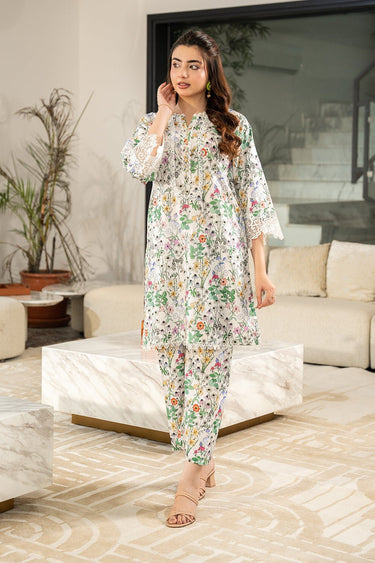 2 Pc Printed Cambric Stitched Suit - Prime Point Store
