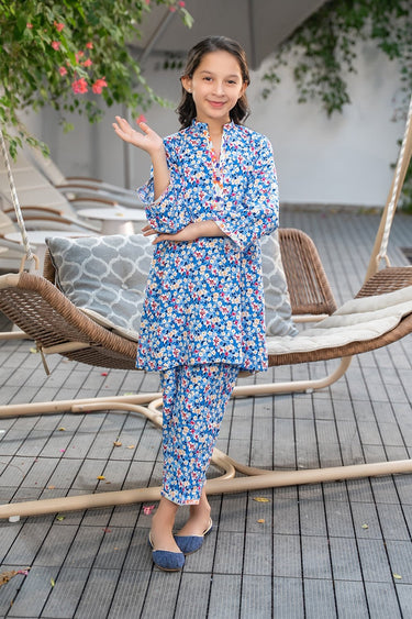 2 Pc Printed Cambric Suit For Girl - Prime Point Store