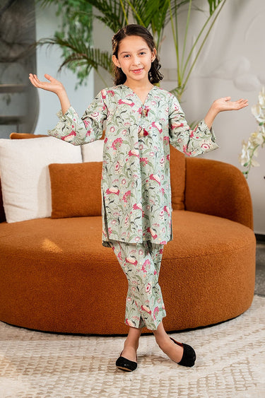 2 Pc Printed Cotton Lawn Suit For Girl - Prime Point Store
