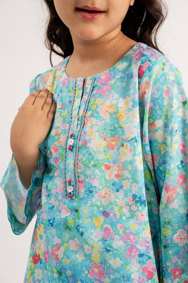 2 Pc Printed Cotton Lawn Suit For Girl - Prime Point Store