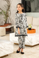 2 Pc Printed Cotton Lawn Suit For Girl - Prime Point Store