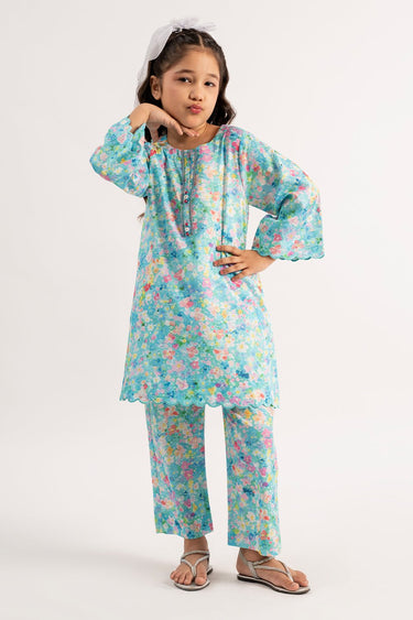 2 Pc Printed Cotton Lawn Suit For Girl - Prime Point Store