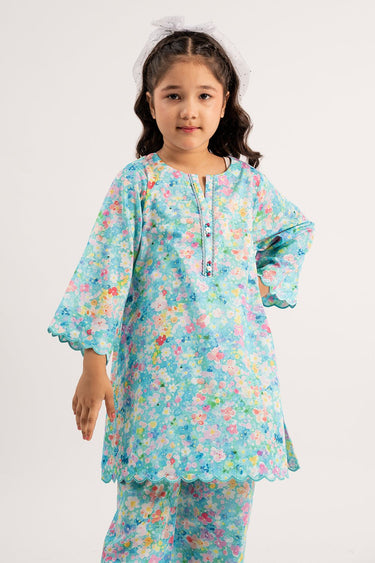 2 Pc Printed Cotton Lawn Suit For Girl - Prime Point Store