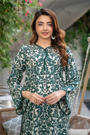 2 Pc Printed Linen Stitched Suit - Prime Point Store