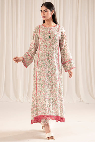 2 Pc Printed Slub Linen Unstitched - Prime Point Store