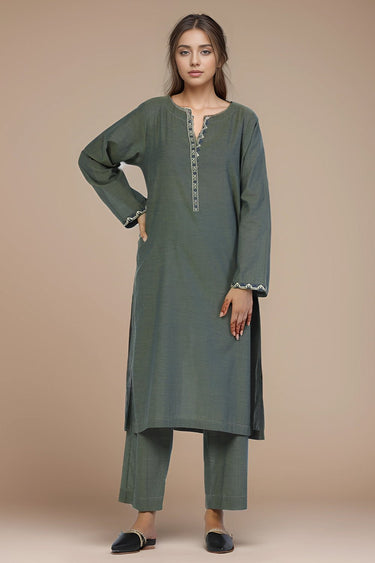 2 Pc Solid Cambric Stitched Co - ords - Prime Point Store