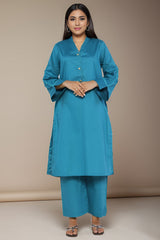 2 Pc Solid Cambric Stitched Co - ords - Prime Point Store