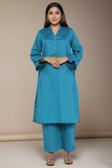 2 Pc Solid Cambric Stitched Co - ords - Prime Point Store