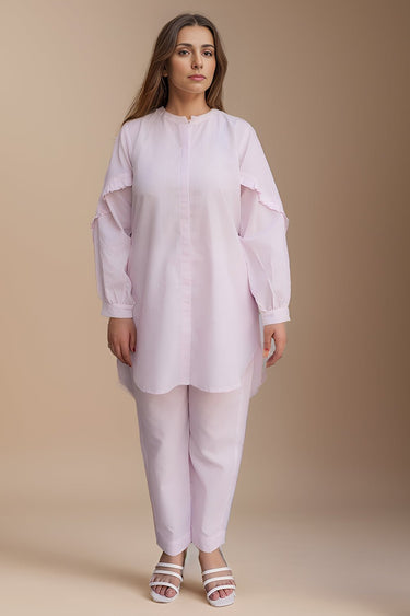 2 Pc Solid Yarn Dyed Stitched Co - ords - Prime Point Store