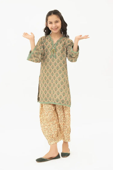 2 Piece - Printed Arabic Lawn Suit