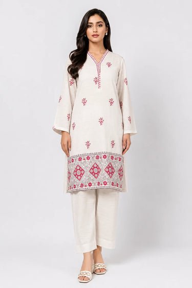 2 Piece - Embroidered Khaddar Suit