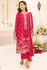 3 Pc Embroidered Chiffon Stitched Suit - Prime Point Store