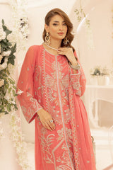 3 Pc Embroidered Chiffon Stitched Suit - Prime Point Store