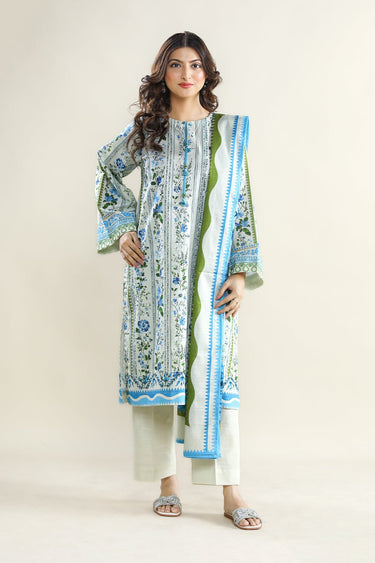 3 Pc Printed Khaddar Unstitched Suit - Prime Point Store