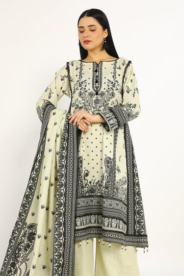 3 Pc Printed Khaddar Unstitched - Prime Point Store