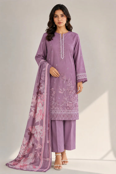 3 PIECE - EMBROIDERED CAMBRIC SUIT