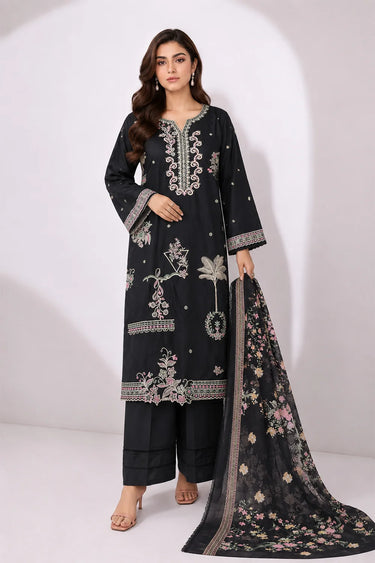3 PIECE - EMBROIDERED CAMBRIC SUIT