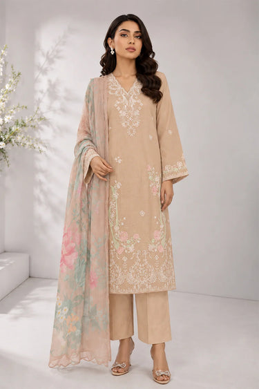 3 PIECE - EMBROIDERED CAMBRIC SUIT