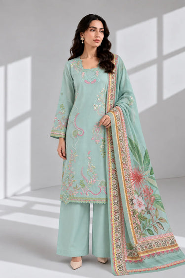 3 PIECE - EMBROIDERED CAMBRIC SUIT