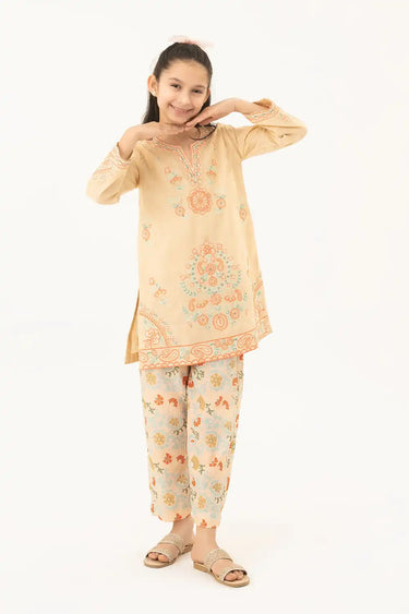 2 Piece - Embroidered Texture Suit