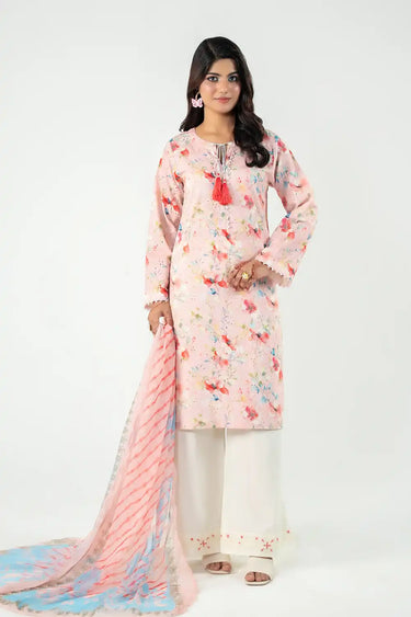 3 Piece - Printed Schiffli Suit