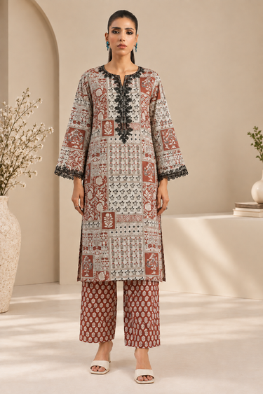 2-PIECE EMBROIDERED CAMBRIC SUIT