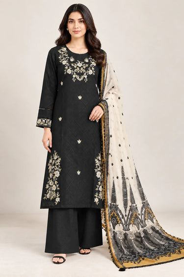3 PIECE - EMBROIDERED JACQUARD SUIT
