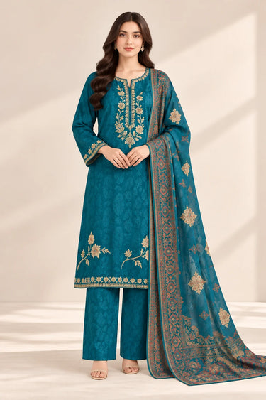 3 PIECE - EMBROIDERED JACQUARD SUIT