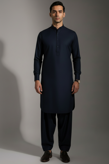 Men's Cotton Kameez Shalwar – DARK BLUE
