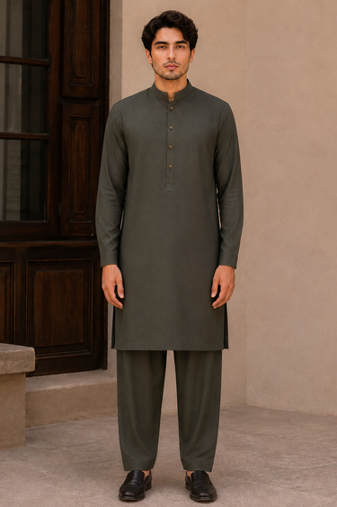 Wash & Wear Suit - Olive