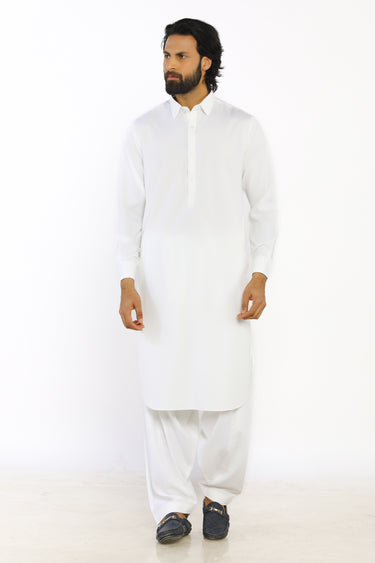 Off White Men Blended Kameez Shalwar
