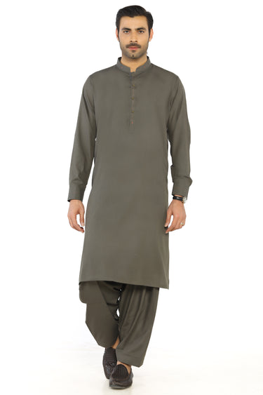 Dark Green Fashion Wash & Wear Shalwar Kameez For Men