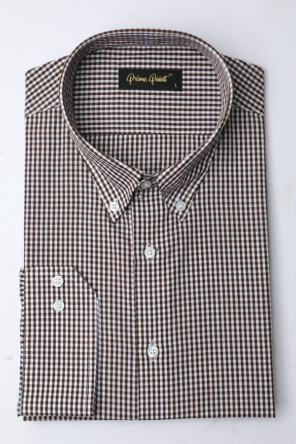 Brown Check Casual Shirt For Men - Prime Point Store