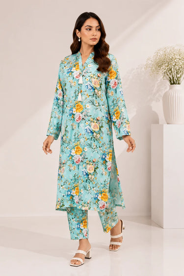 2 Piece - Printed Linen Suit